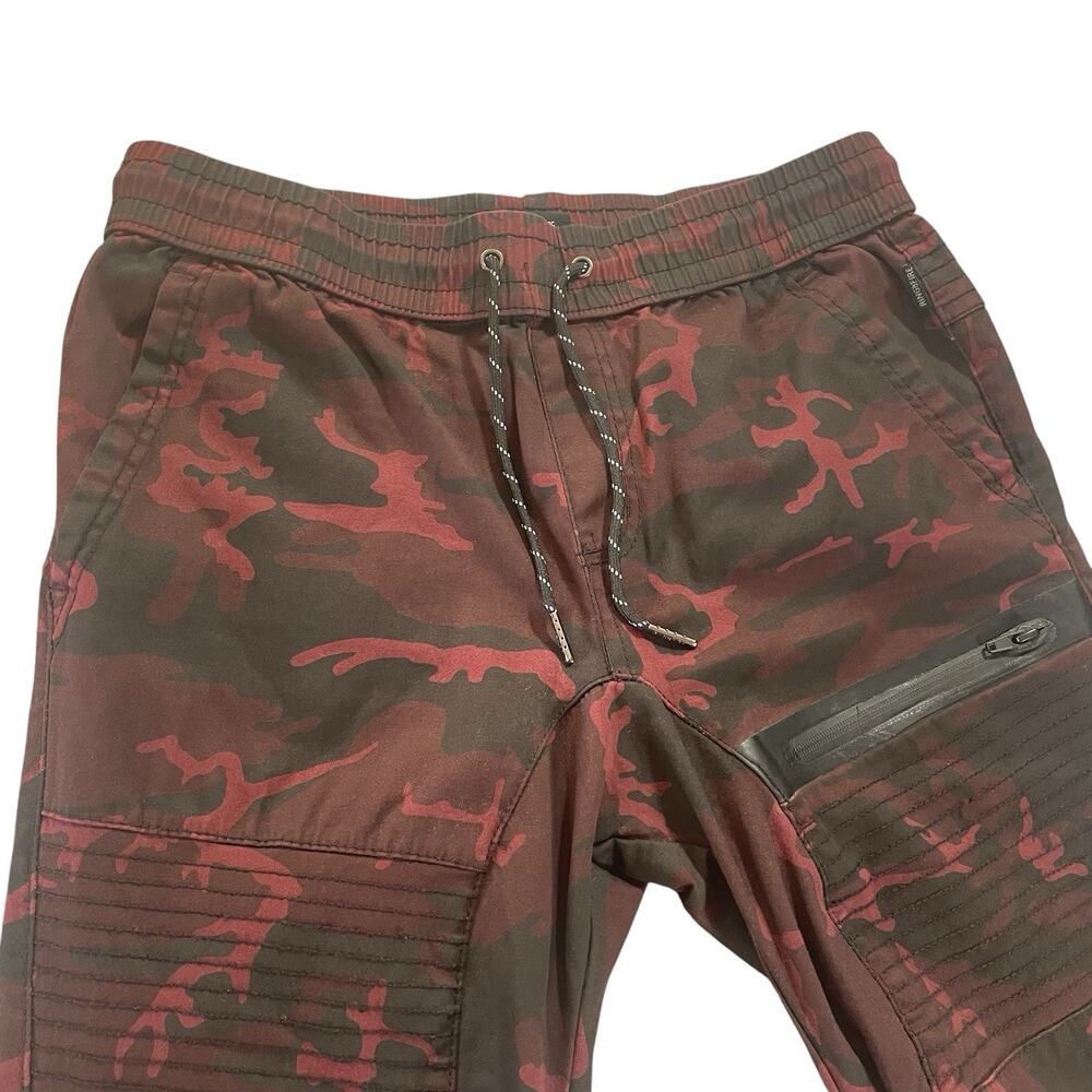 Ring of Fire Red Camo Joggers Men's L 32x30 Stretch Canvas Zip Cargo Pocket